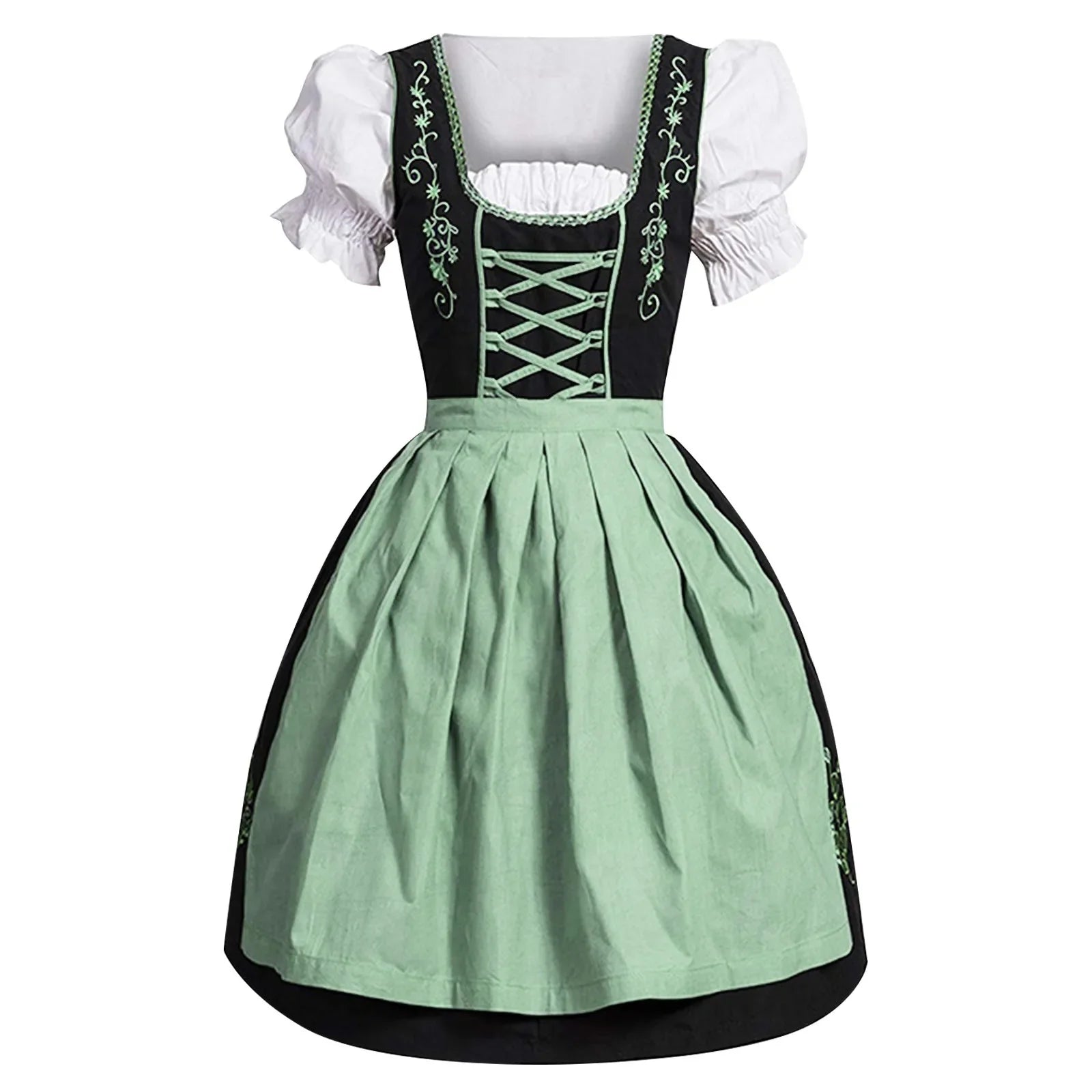 AlpenGlanz – Dirndl femme avec encolure moderne – Pour Oktoberfest & fêtes
