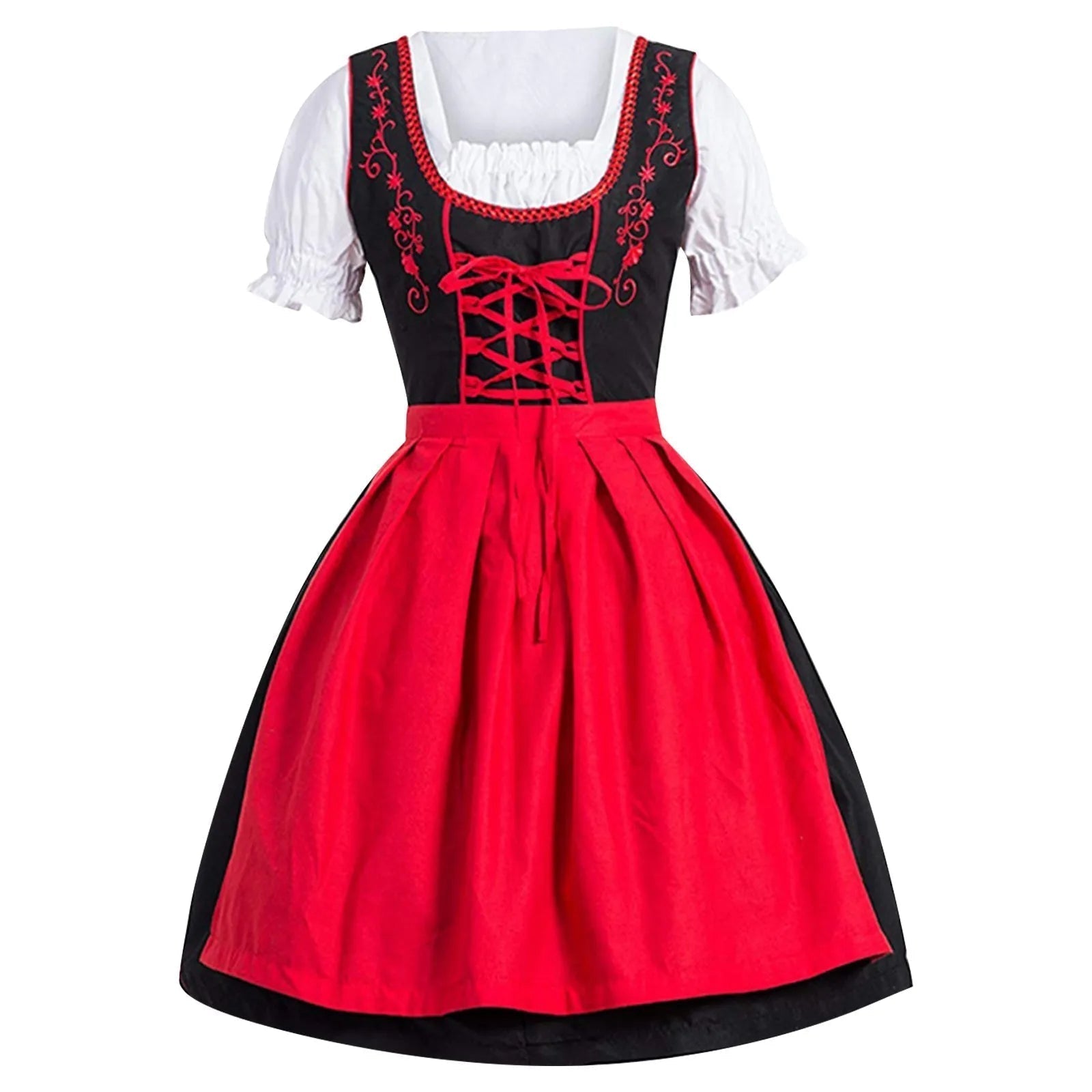 AlpenGlanz – Dirndl femme avec encolure moderne – Pour Oktoberfest & fêtes
