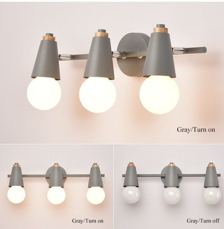 Novera Ari Wandlamp – Modern Metaal met Houten Accent, 2 of 3 Lichts