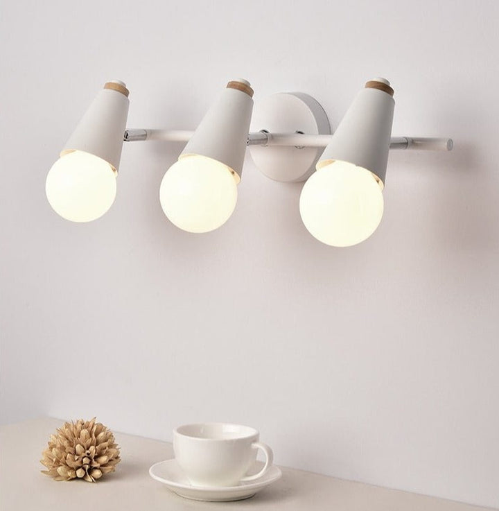 Applique murale Novera Ari – Métal moderne avec accent en bois, 2 ou 3 lumières