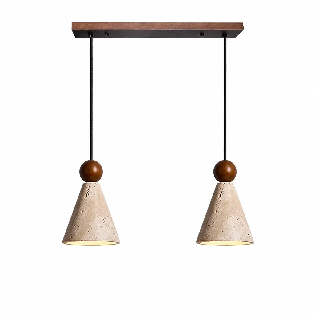 Ariad Wabi-Sabi Travertine Cone Pendant Light 8