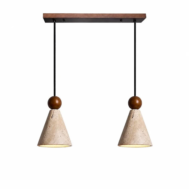 Ariad Wabi-Sabi Travertine Cone Pendant Light 8