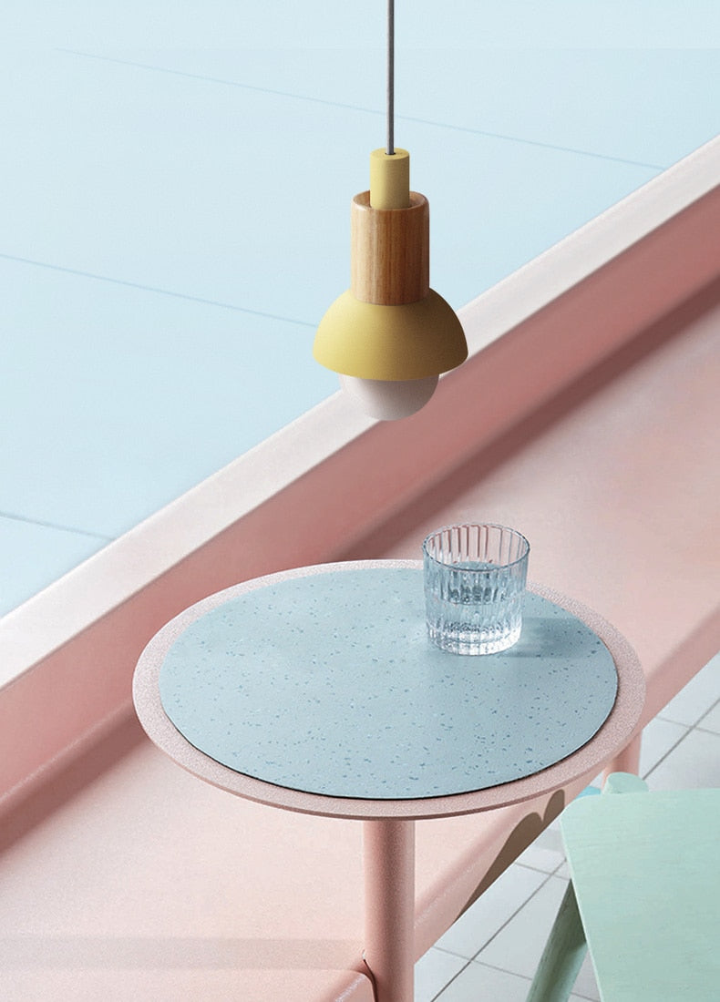 Novaro Hanglamp van Metaal &amp; Hout – Kleurrijk Design met Verstelbaar Snoer