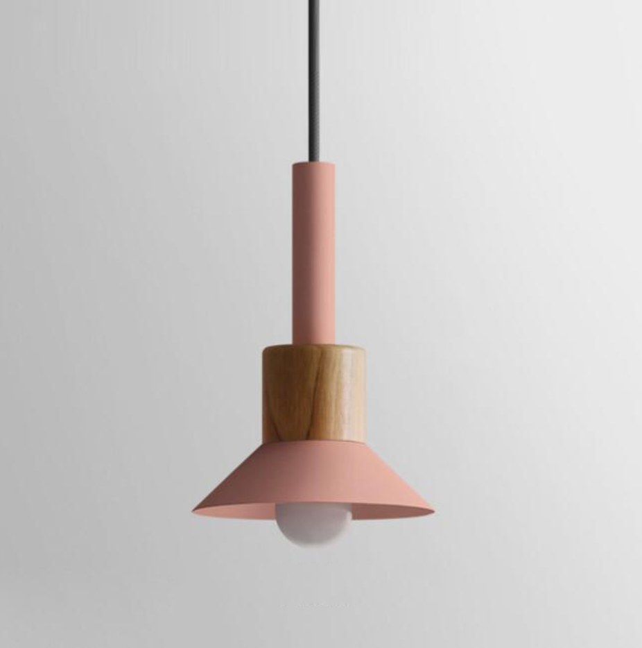 Novaro Hanglamp van Metaal & Hout – Kleurrijk Design met Verstelbaar Snoer