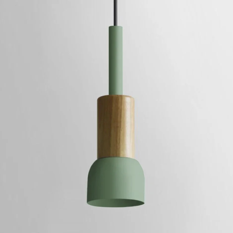 Novaro Hanglamp van Metaal &amp; Hout – Kleurrijk Design met Verstelbaar Snoer