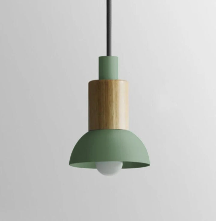 Novaro Hanglamp van Metaal &amp; Hout – Kleurrijk Design met Verstelbaar Snoer