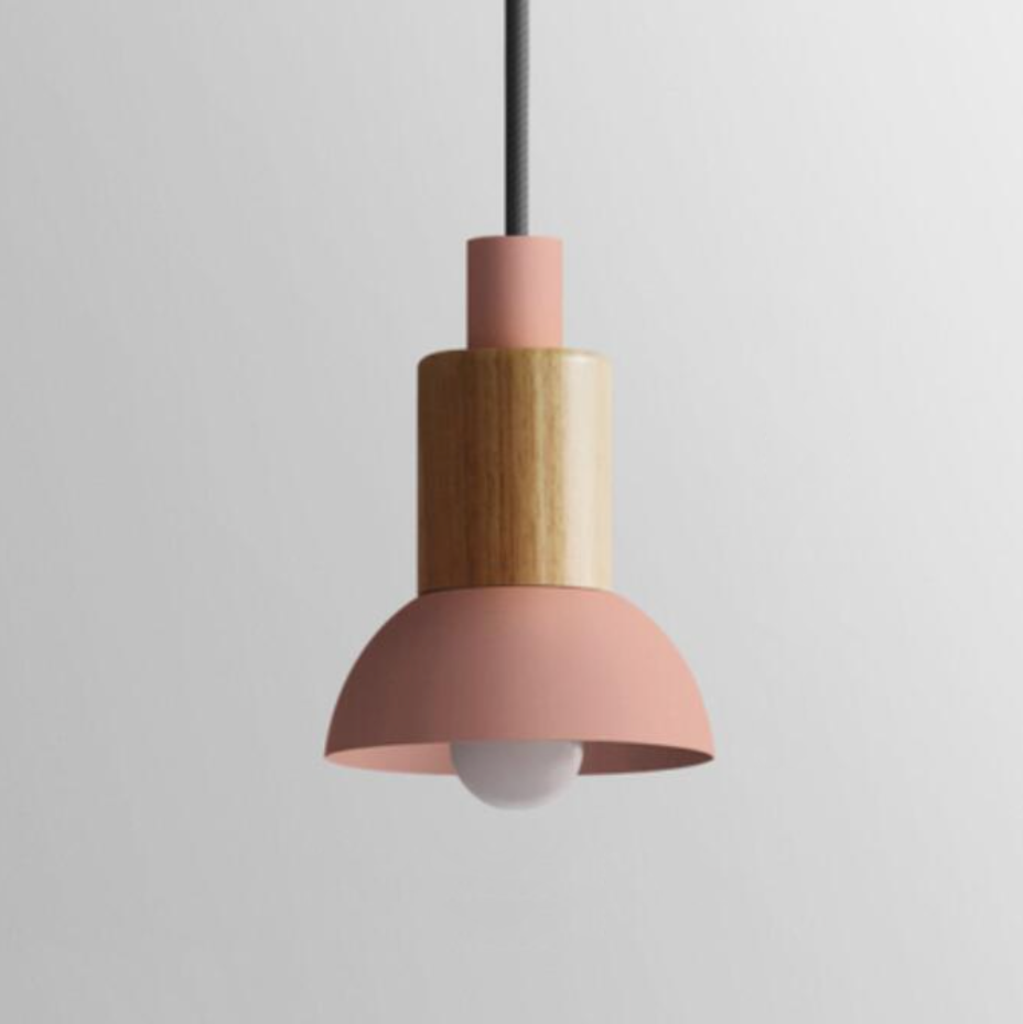 Novaro Hanglamp van Metaal &amp; Hout – Kleurrijk Design met Verstelbaar Snoer