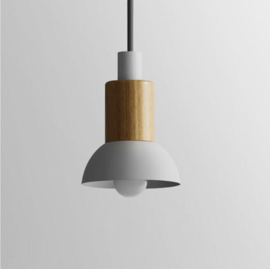 Novaro Hanglamp van Metaal &amp; Hout – Kleurrijk Design met Verstelbaar Snoer