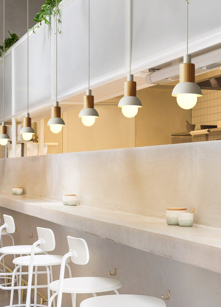 Novaro Hanglamp van Metaal &amp; Hout – Kleurrijk Design met Verstelbaar Snoer