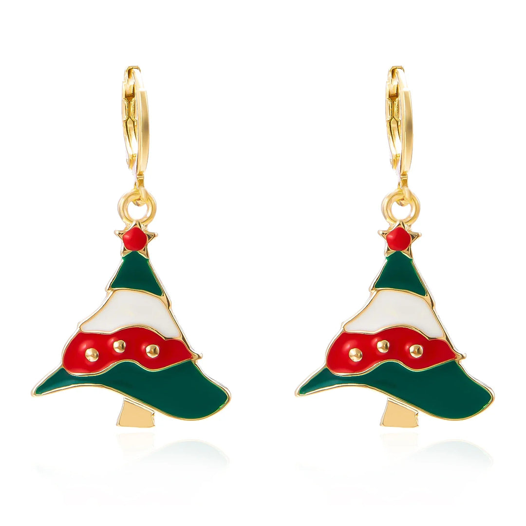 Pendientes Frosty Charm de Navidad – Diseño Asimétrico con Muñeco de Nieve y Lazo Rojo, Accesorio Ligero para Fiestas