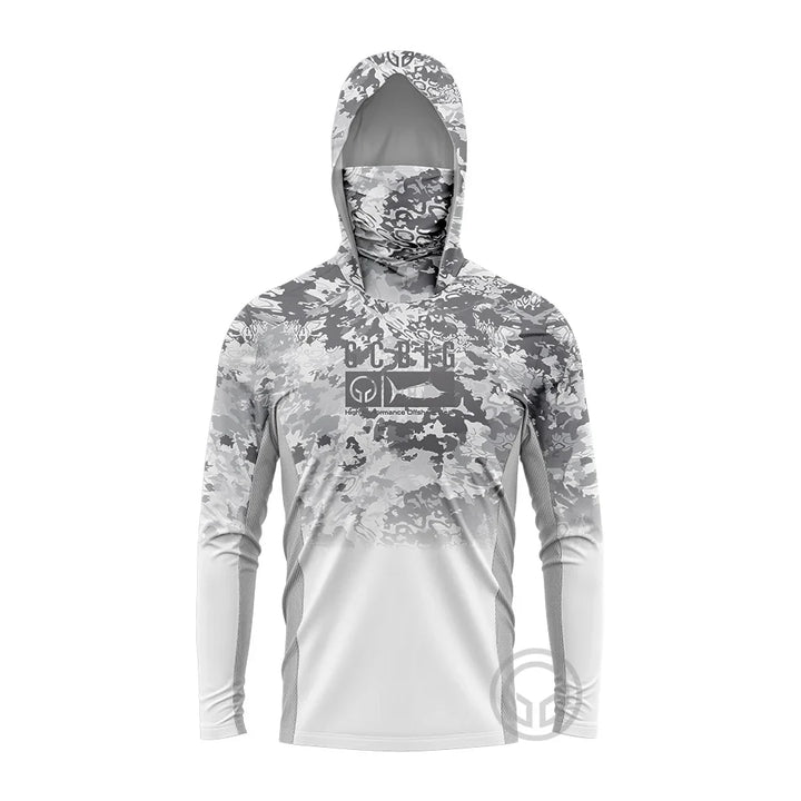 Atmungsaktives Langarm T-Shirt für Männer mit UV-Schutz und Kapuze zum Angeln 1