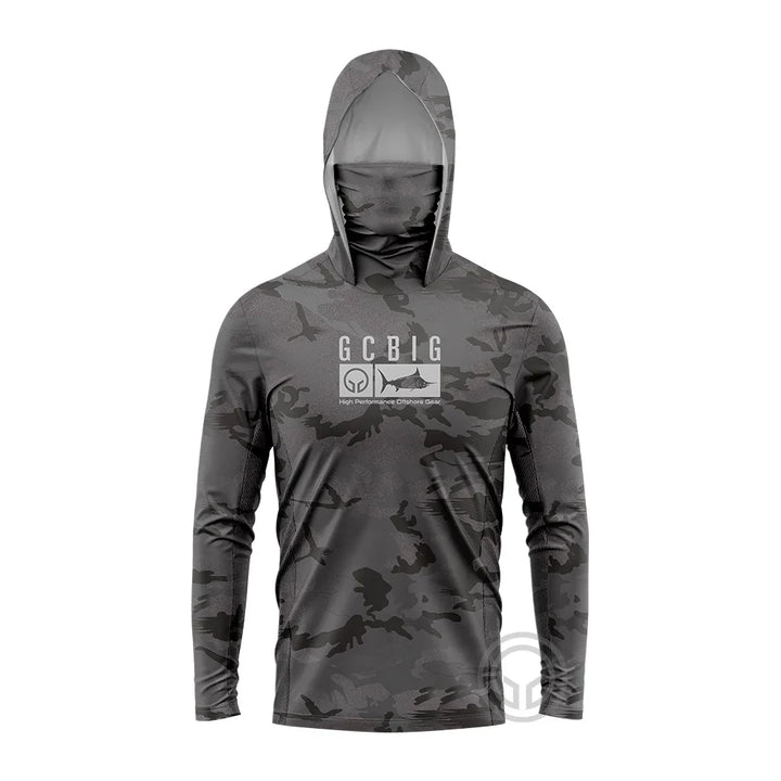 Atmungsaktives Langarm T-Shirt für Männer mit UV-Schutz und Kapuze zum Angeln 17