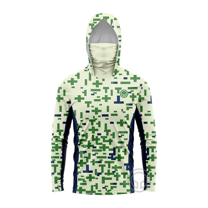 Atmungsaktives Langarm T-Shirt für Männer mit UV-Schutz und Kapuze zum Angeln 18