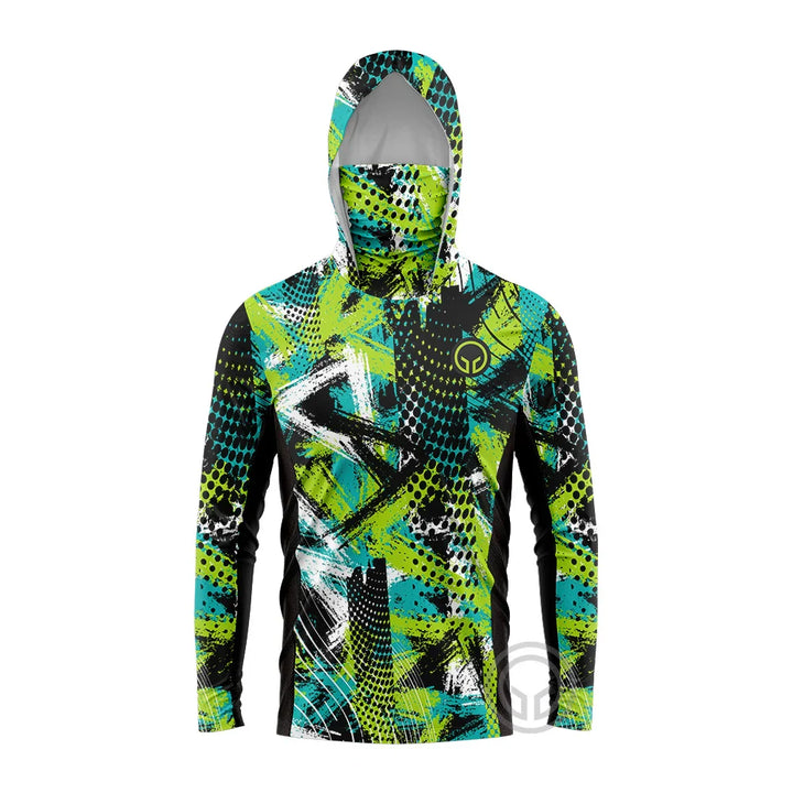 Atmungsaktives Langarm T-Shirt für Männer mit UV-Schutz und Kapuze zum Angeln 3