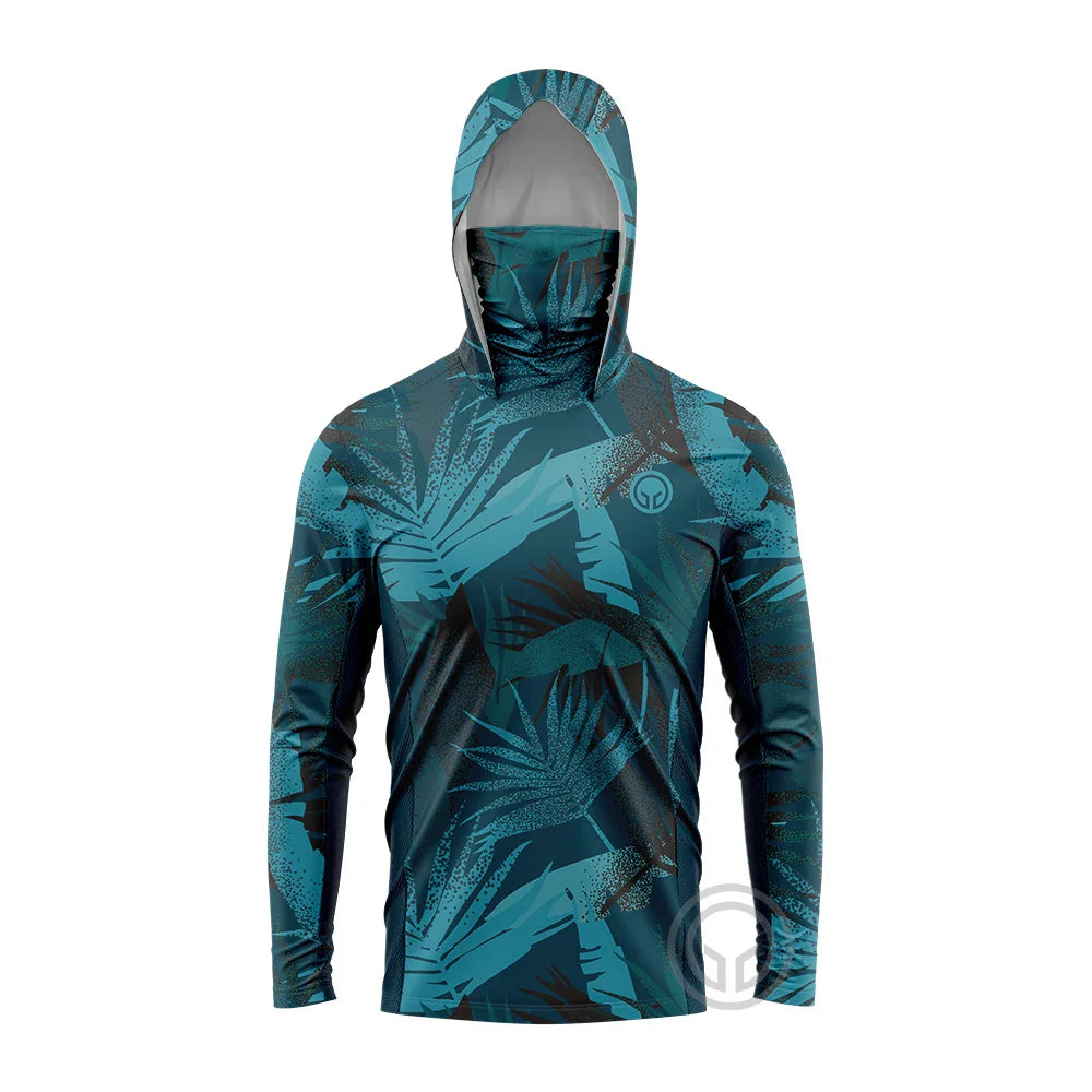Atmungsaktives Langarm T-Shirt für Männer mit UV-Schutz und Kapuze zum Angeln 8