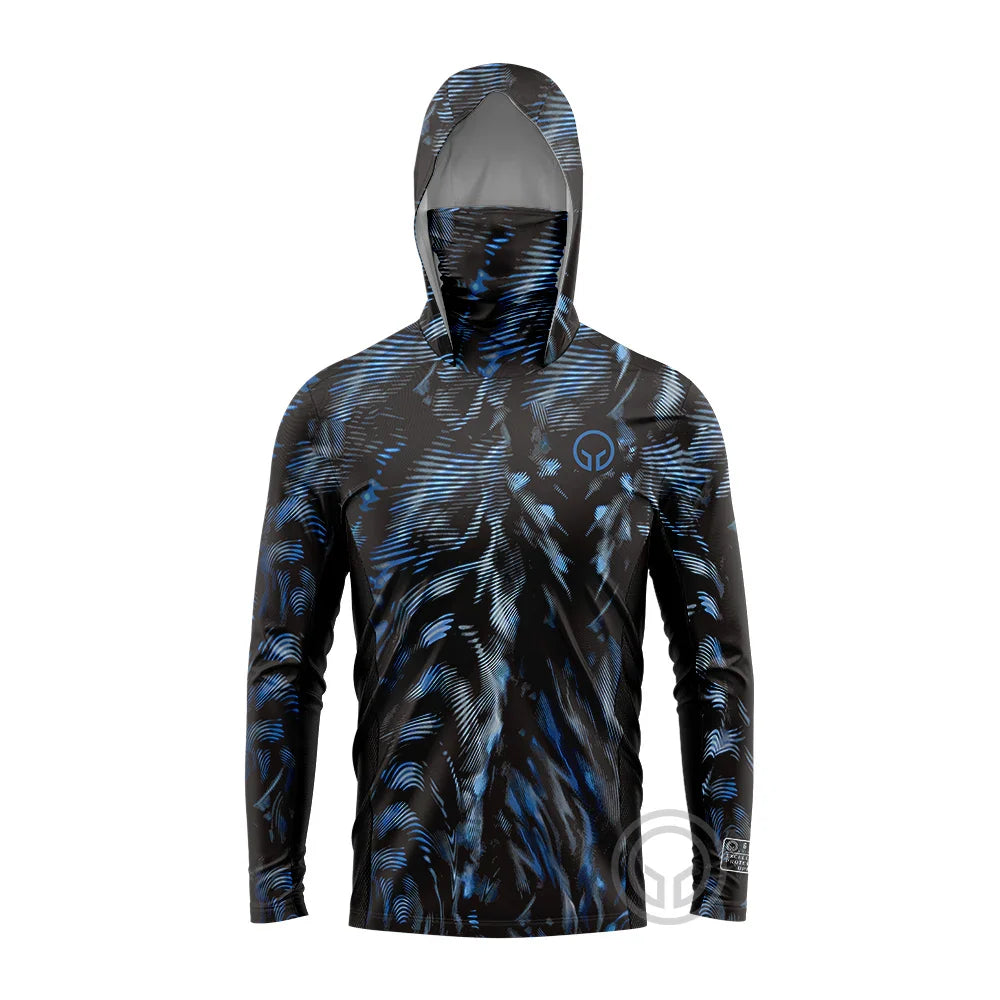 Atmungsaktives Langarm T-Shirt für Männer mit UV-Schutz und Kapuze zum Angeln 9