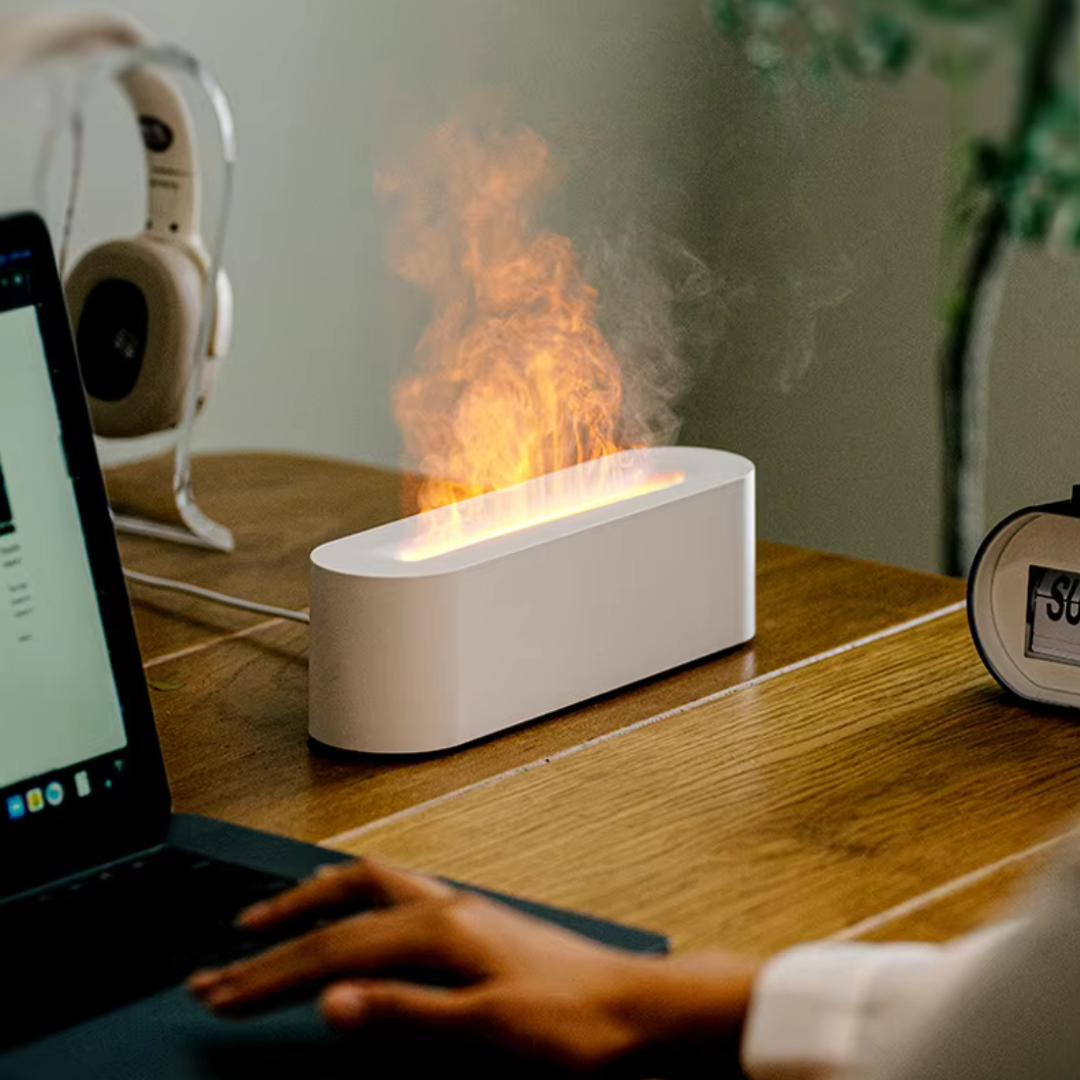 AuraFlame – LED sfeerlicht met vlameffect en aromatherapie diffuser