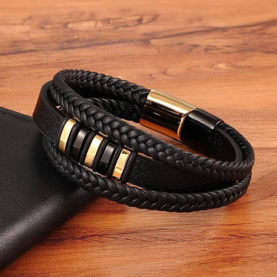 Valorio – Bracciale da uomo in pelle regolabile con design elegante