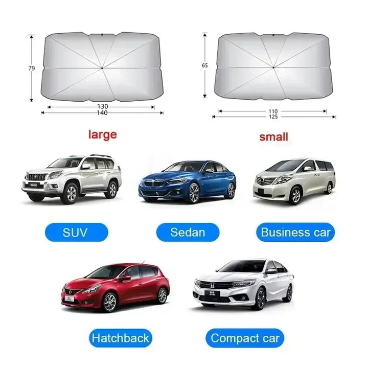 Auto-Sonnenschutz für das Auto, UV-Schutz für Frontscheibe und Seitenfenster, langlebig und universell 3