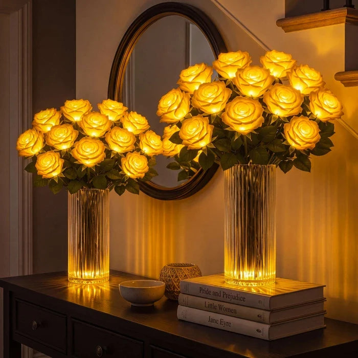 Light-Up Rose Bouquet – Glowing Artificial Flowers That Never Need Water Tevako