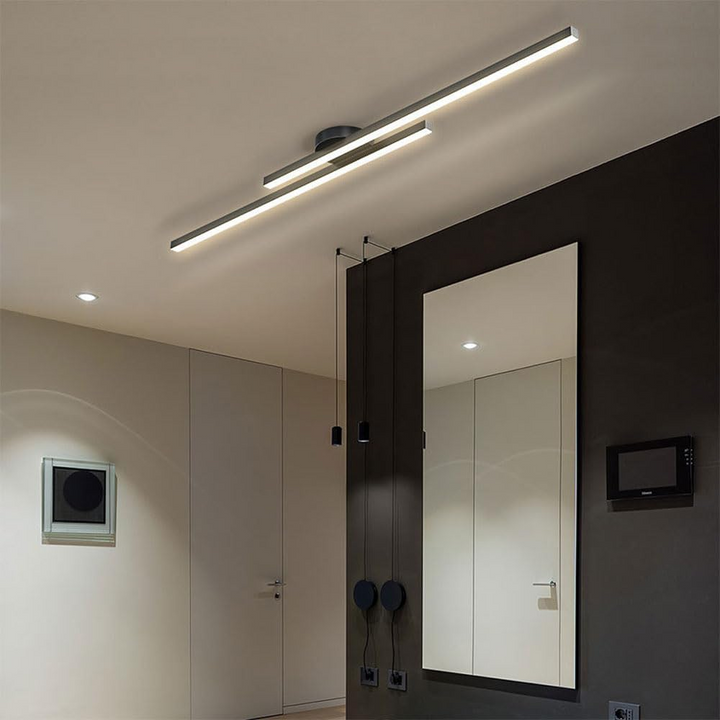 Norvion Plafondlamp – Lampada da soffitto LED allungata in alluminio con design minimalista elegante