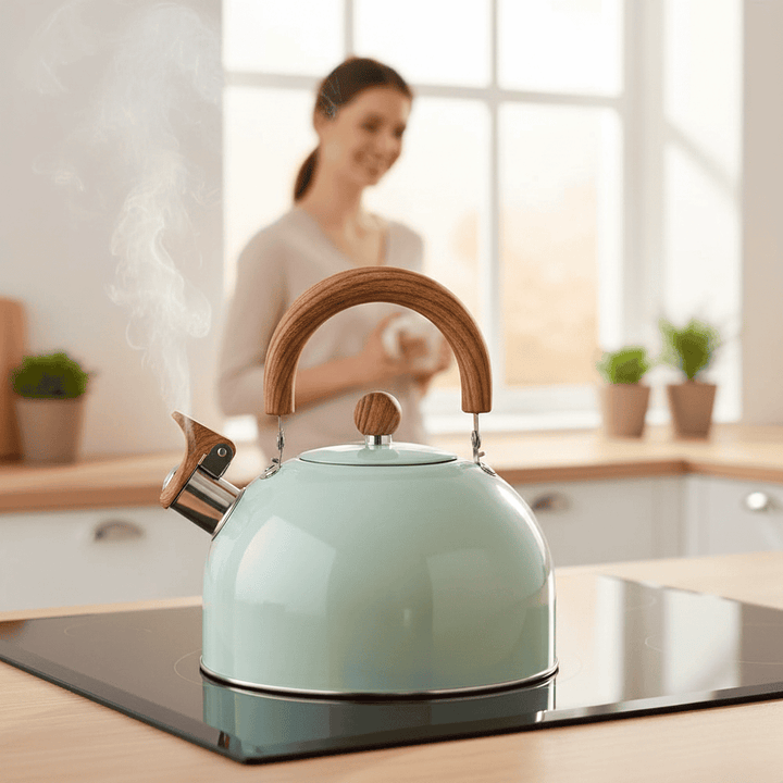 Bouilloire sifflante 3L – Bouilloire en acier inoxydable avec signal sonore fort et poignée résistante à la chaleur