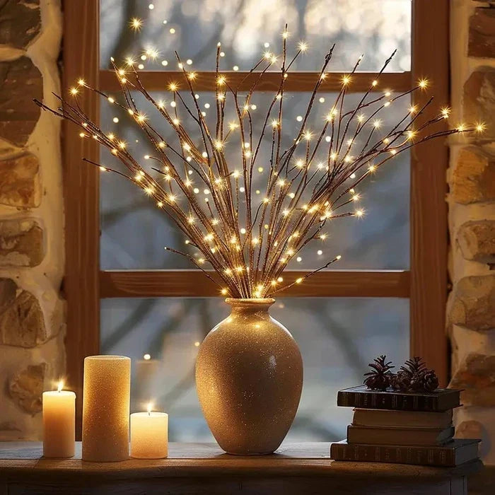 Lighted Willow Branches – Adjustable Fairy Light Stems for Vases and Tall Jars Tevako