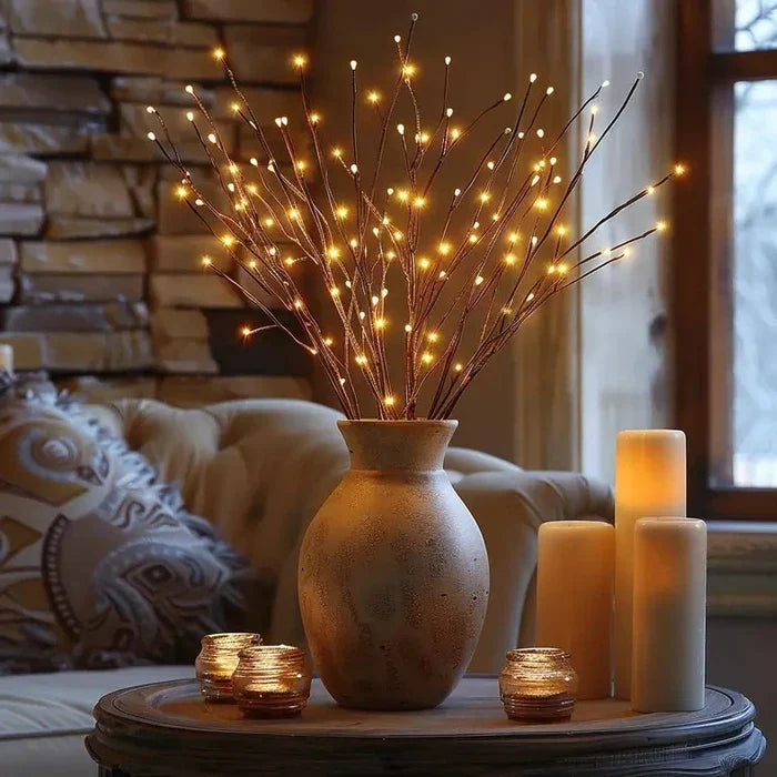 Lighted Willow Branches – Adjustable Fairy Light Stems for Vases and Tall Jars Tevako
