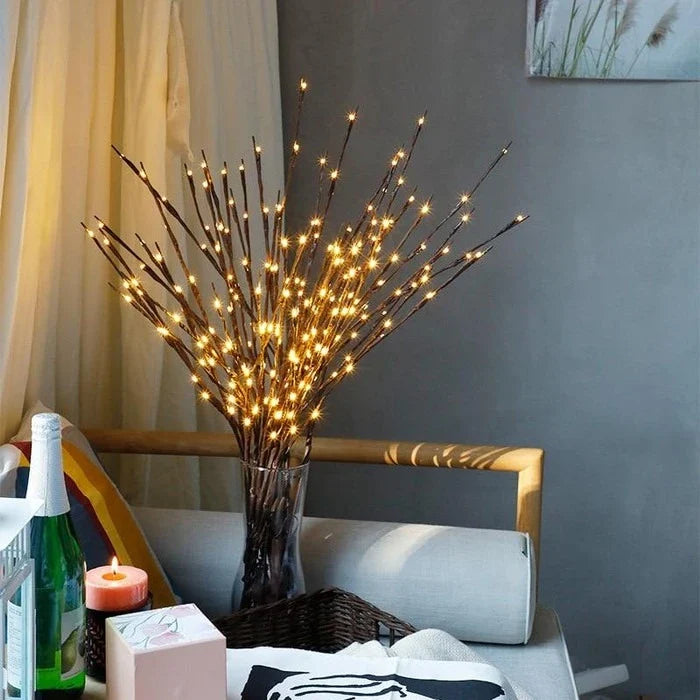 Lighted Willow Branches – Adjustable Fairy Light Stems for Vases and Tall Jars Tevako