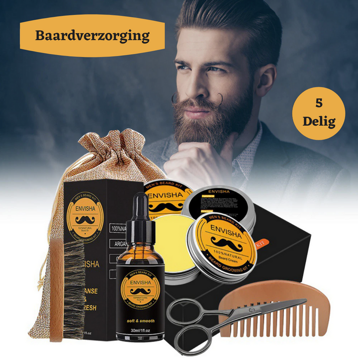 Ensemble de soins de la barbe pour hommes – Trousse complète de toilettage avec huile et peigne