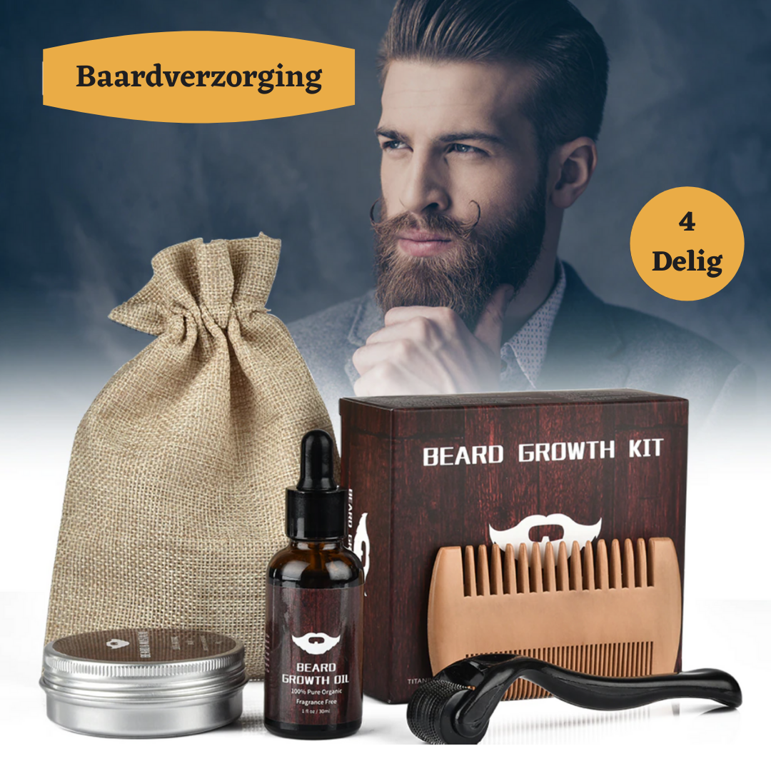 BeardMaster Set per la crescita della barba – Dermaroller e kit completo per la cura