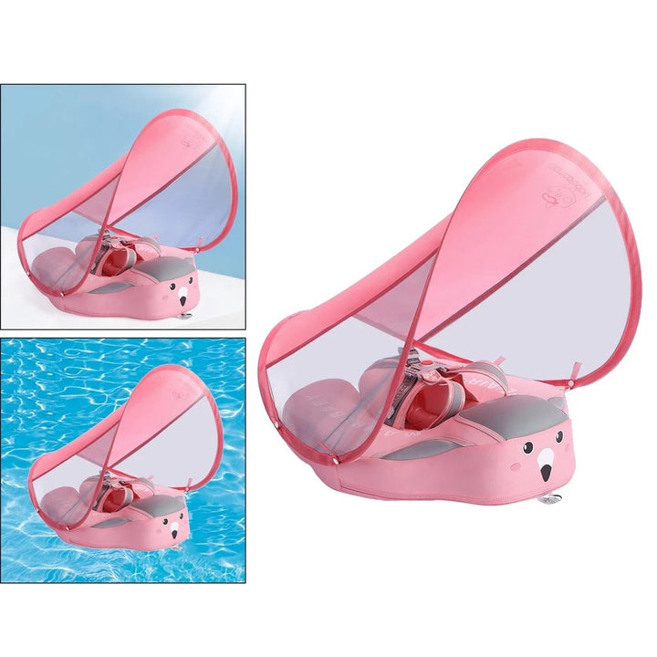 Baby Zwemtrainer met Zonnescherm – Opblaasbare Zwemring (3–24 mnd) 2