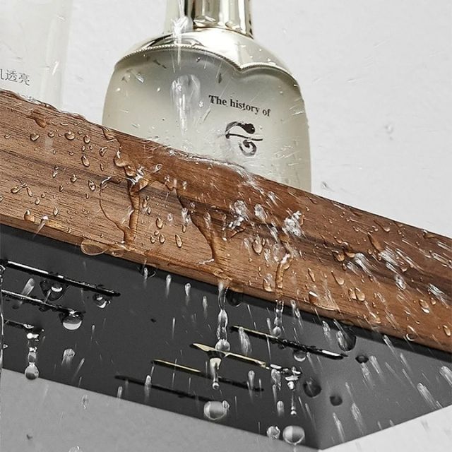 Badkamer wandplank van massief hout – Zonder boren, natuurlijk design | Sansoti 5
