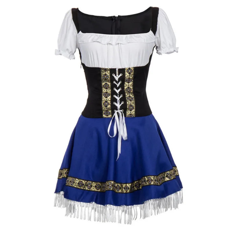 AlpenStern – Blauwe Dirndl Jurk Dames S–3XL – Stijlvol voor Oktoberfest