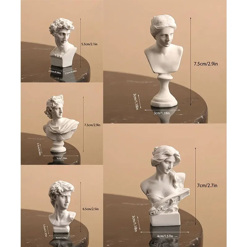 Beeldje van Griekse en Romeinse zonnegod in hars, 5,5-7 cm, decoratief kunstobject 4