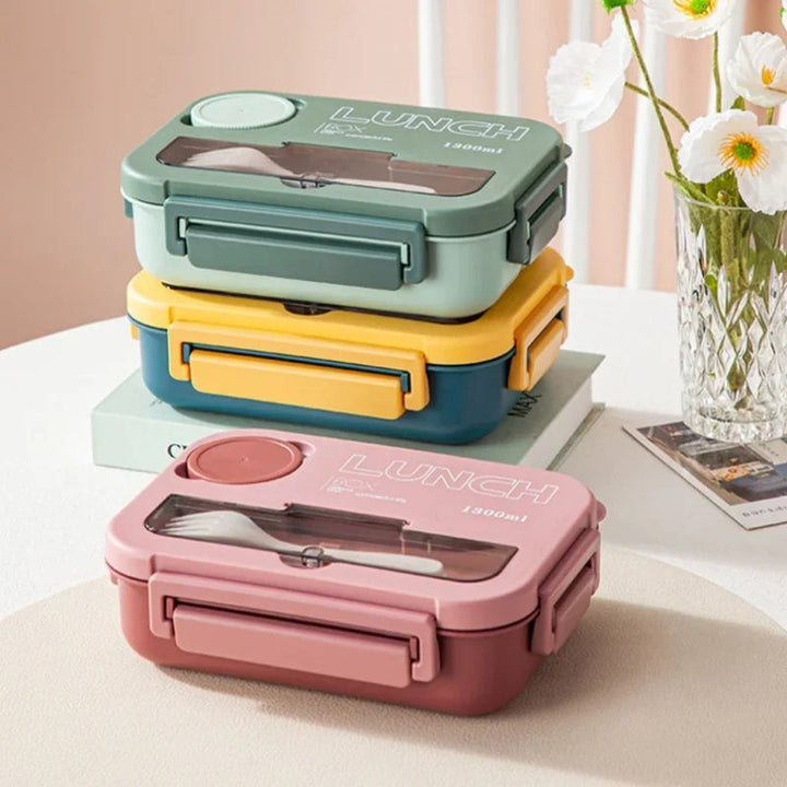 Bento Lunchbox 1300ML – Lunchbox met Bestek &amp; Sauskom (BPA-vrij) 3