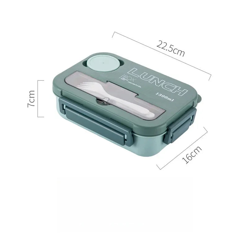 Bento Lunchbox 1300ML – Lunchbox met Bestek & Sauskom (BPA-vrij) 7