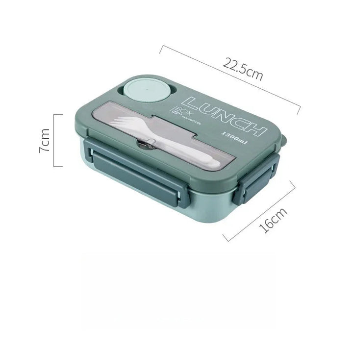 Bento Lunchbox 1300ML – Lunchbox met Bestek &amp; Sauskom (BPA-vrij) 7