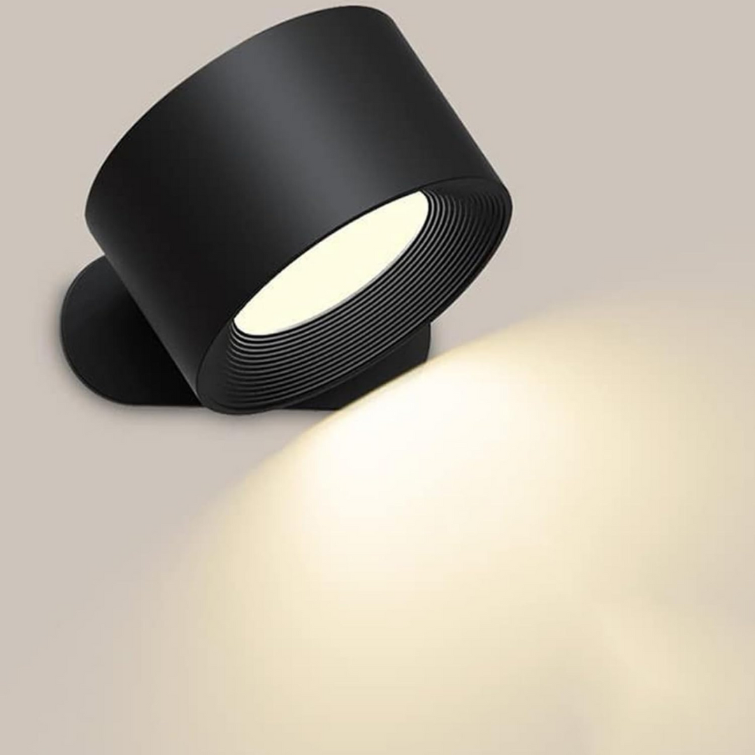 LumaSphere Draadloze Wandlamp – USB-Oplaadbaar, 360° Draaibaar &amp; Touch Bediening LED Verlichting