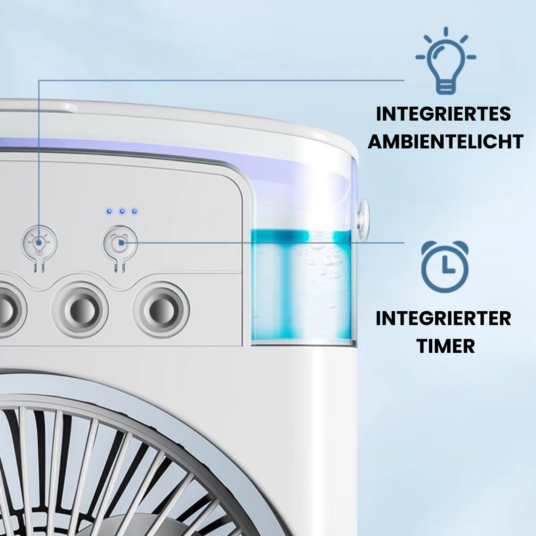 Coolvia – Mini condizionatore portatile con batteria e raffreddamento a evaporazione USB