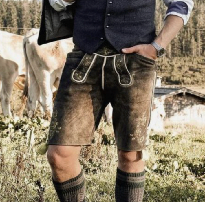Alpenkraft – Authentieke lederhose heren met borduursels – Oktoberfest