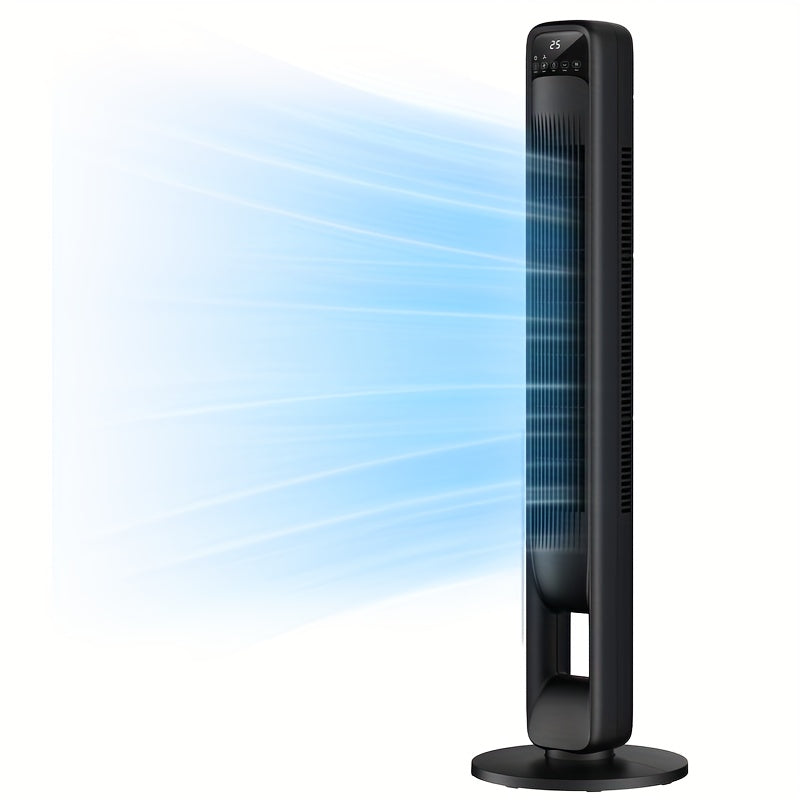 Bladloze Torenventilator 106 cm Zwart Stil 3 Snelheden 12u Timer Oscillerend 60° LED Display Slaapkamer Kantoor Woonkamer | Sansoti 0
