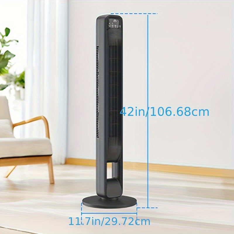 Bladloze Torenventilator 106 cm Zwart Stil 3 Snelheden 12u Timer Oscillerend 60° LED Display Slaapkamer Kantoor Woonkamer | Sansoti 6
