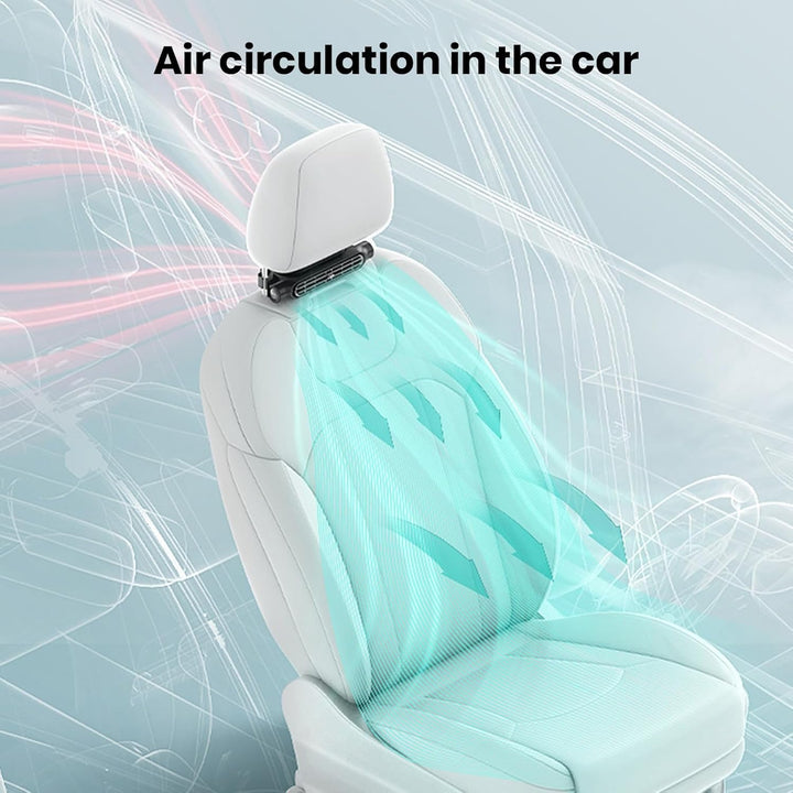 Bladloze USB-autoventilator met 3 snelheden en hoofdsteunbevestiging voor auto 1