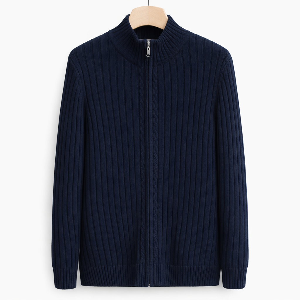 Slim-fit herenvest met ritssluiting – lichtgewicht stretch polyester voor een moderne dagelijkse stijl