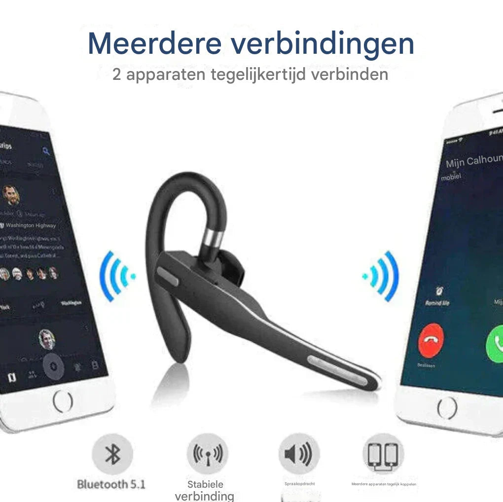 Bluetooth 5.1 Noise Cancelling Headset met dubbele microfoon voor mannen 5