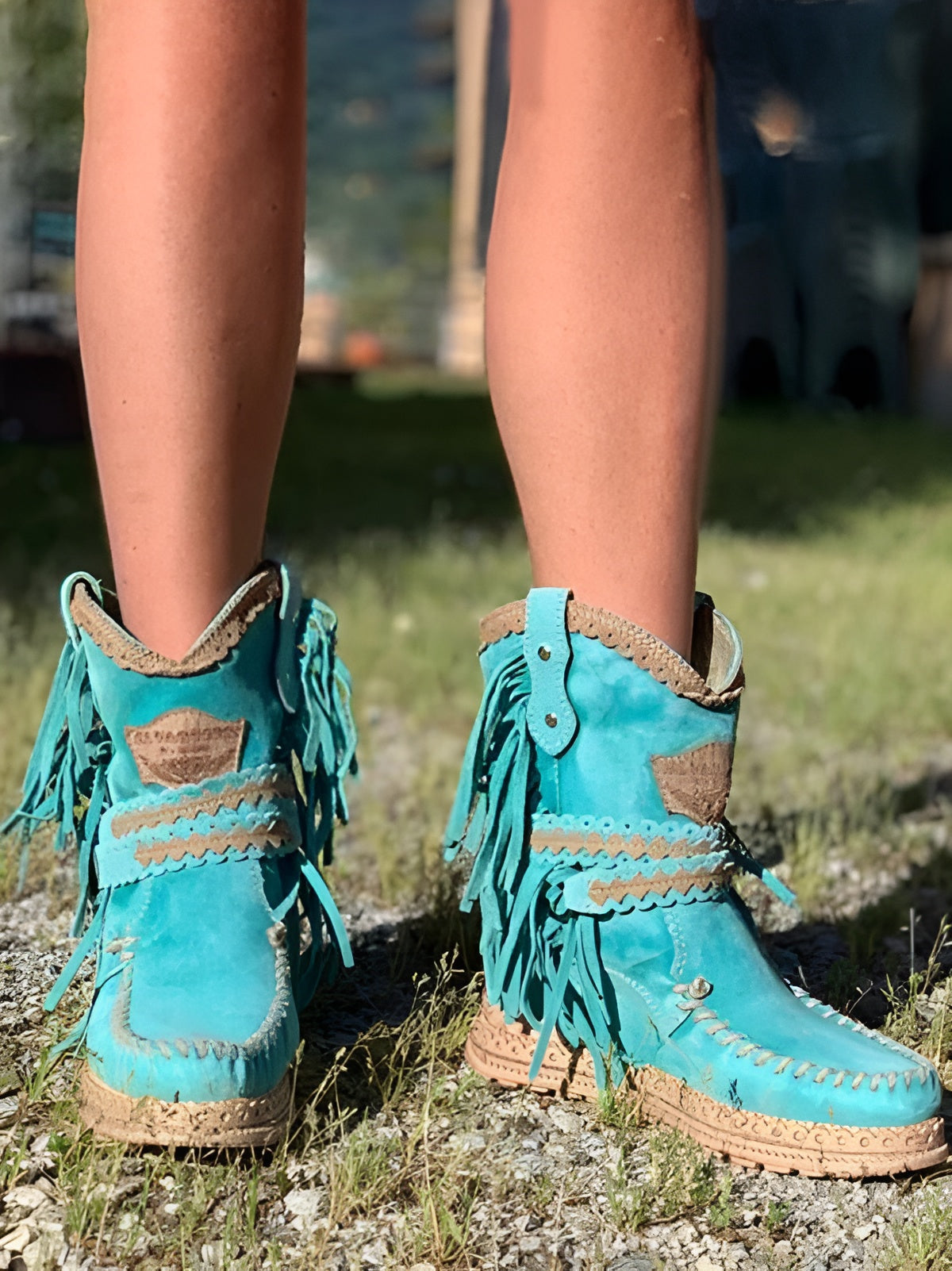 Boho Laarsjes met Franje voor Dames – Suède Western Stijl met Comfort Loopzool | Sansoti 3