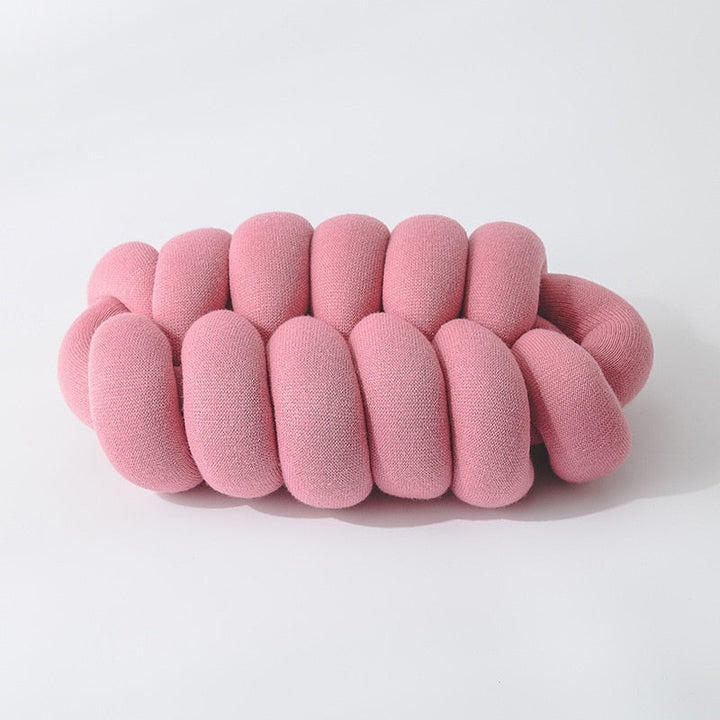 Almohada de botón Lunavia – Diseño tejido a mano, acrílico suave y colores modernos