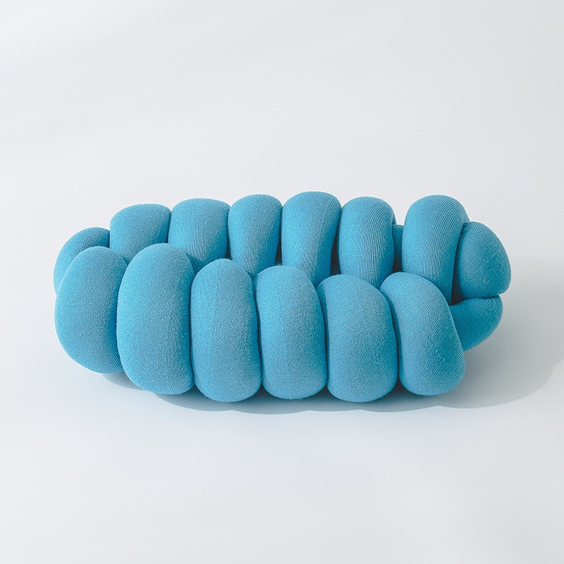 Almohada de botón Lunavia – Diseño tejido a mano, acrílico suave y colores modernos