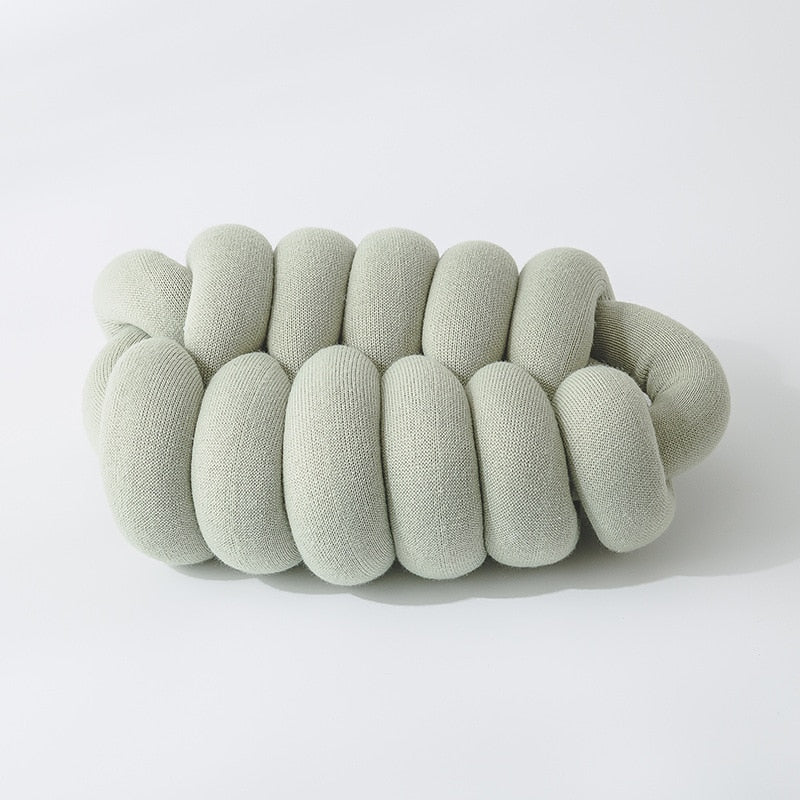 Almohada de botón Lunavia – Diseño tejido a mano, acrílico suave y colores modernos